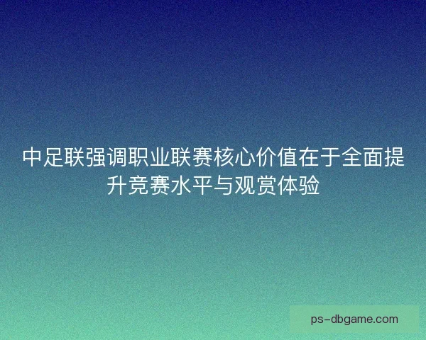 中足联强调职业联赛核心价值在于全面提升竞赛水平与观赏体验 中足联强调职业联赛核心价值在于全面提升竞赛水平与观赏体验